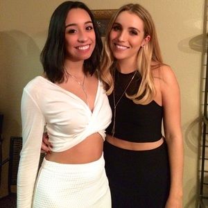 BCBG black two piece set (midi skirt + crop top)